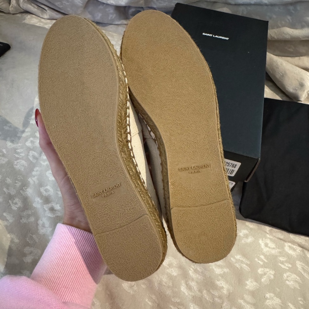 100% Auth. YSL Espadrilles with Gold Logo! - Picture 2 of 4